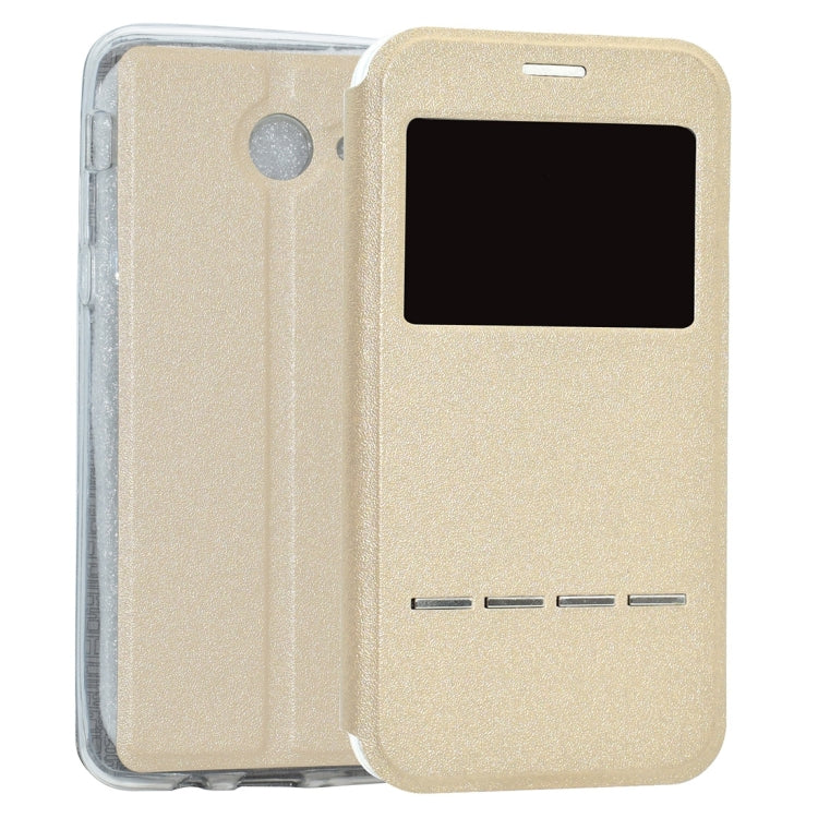 For Galaxy J7 (2017) (US Version) Business Style Frosted Texture Horizontal Flip Leather Case with Call Display ID & SlideUnlock Slip & Holder