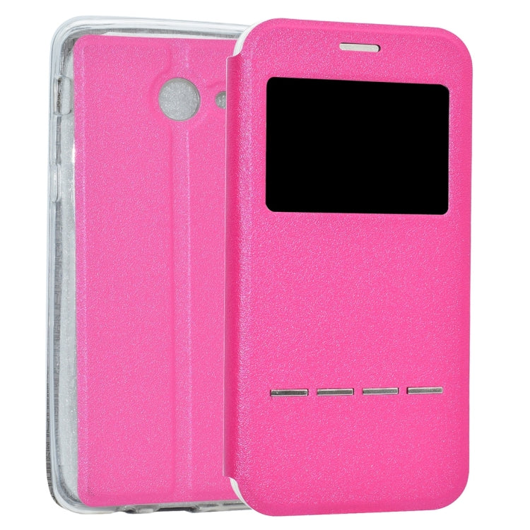 For Galaxy J7 (2017) (US Version) Business Style Frosted Texture Horizontal Flip Leather Case with Call Display ID & SlideUnlock Slip & Holder