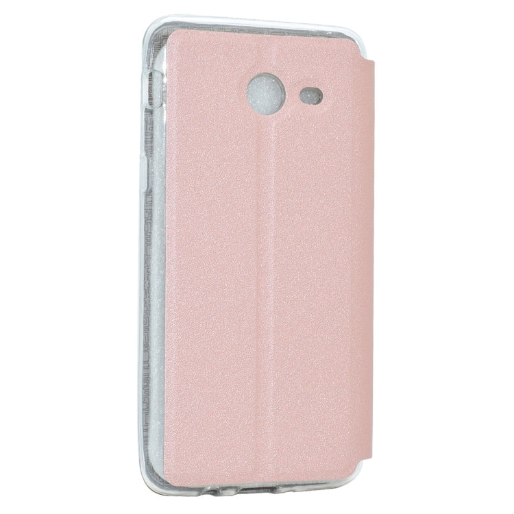 For Galaxy J7 (2017) (US Version) Business Style Frosted Texture Horizontal Flip Leather Case with Call Display ID & SlideUnlock Slip & Holder