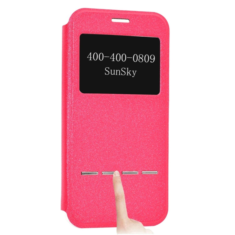 For Galaxy J7 (2017) (US Version) Business Style Frosted Texture Horizontal Flip Leather Case with Call Display ID & SlideUnlock Slip & Holder