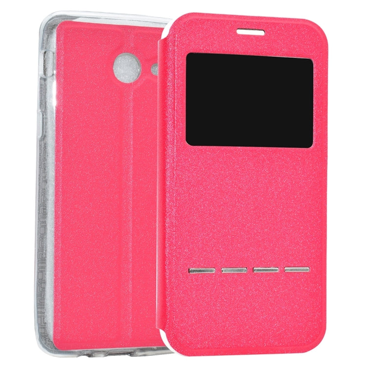For Galaxy J7 (2017) (US Version) Business Style Frosted Texture Horizontal Flip Leather Case with Call Display ID & SlideUnlock Slip & Holder