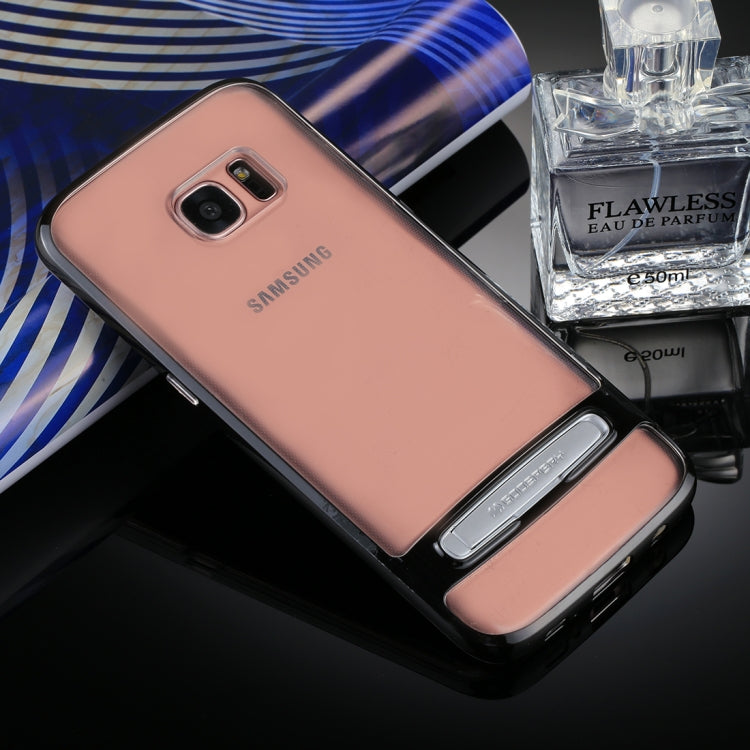 GOOSPERY for Galaxy S7 Edge Detachable Electroplating Bumper Frame + TPU Shockproof Protective Back Cover Case with Holder