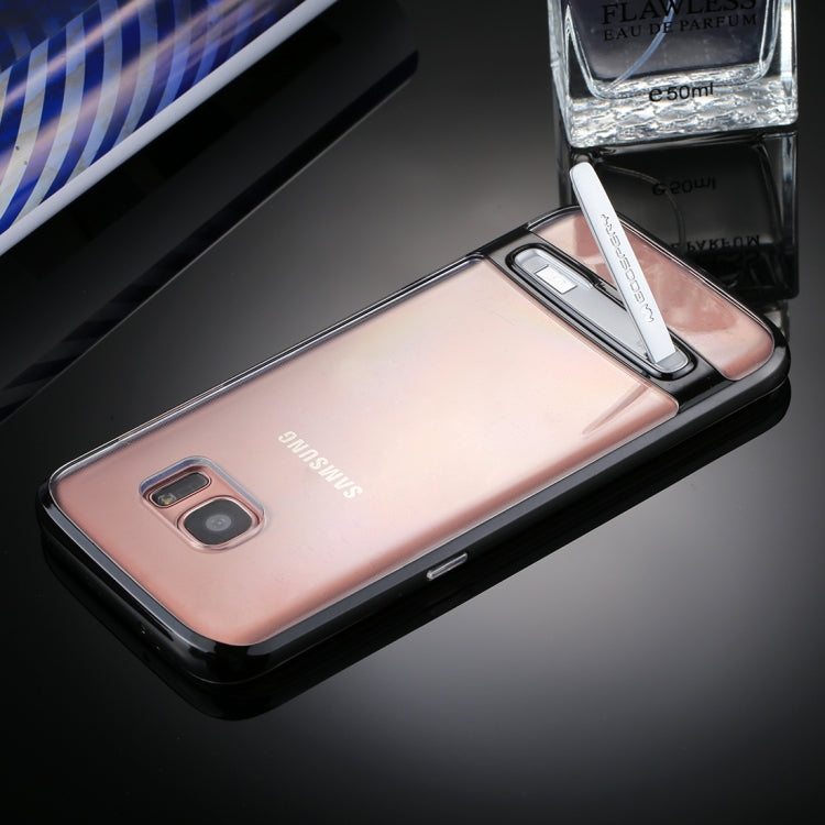 GOOSPERY for Galaxy S7 Edge Detachable Electroplating Bumper Frame + TPU Shockproof Protective Back Cover Case with Holder