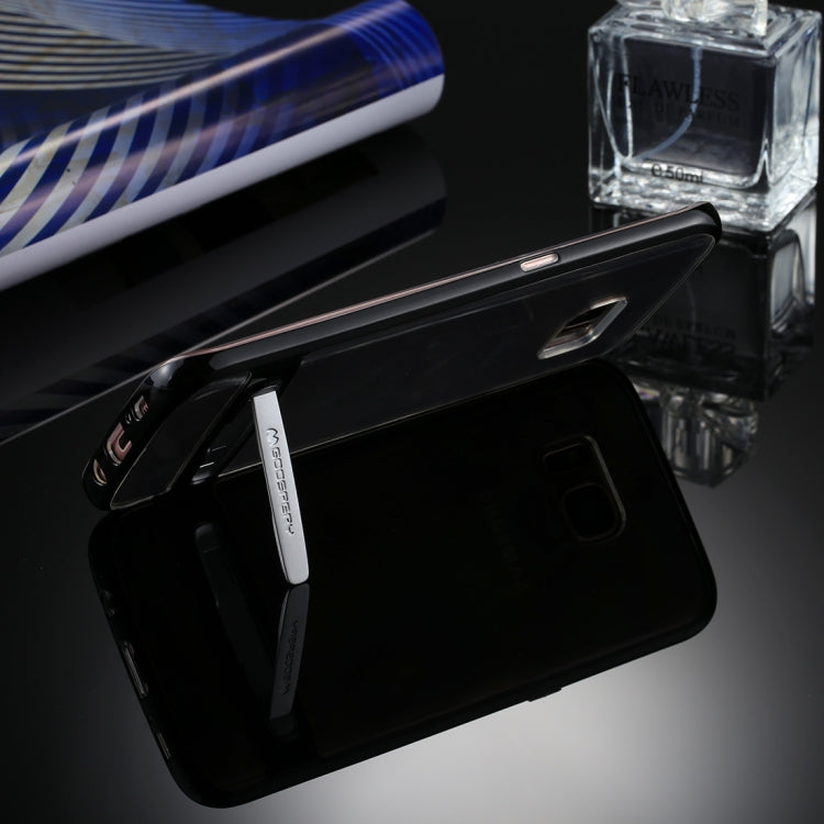 GOOSPERY for Galaxy S7 Edge Detachable Electroplating Bumper Frame + TPU Shockproof Protective Back Cover Case with Holder