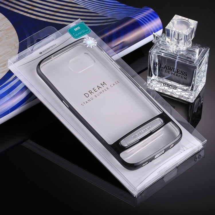 GOOSPERY for Galaxy S7 Edge Detachable Electroplating Bumper Frame + TPU Shockproof Protective Back Cover Case with Holder