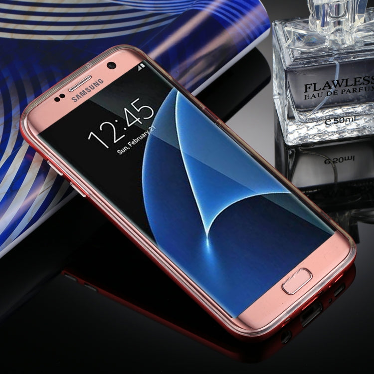 GOOSPERY for Galaxy S7 Edge Detachable Electroplating Bumper Frame + TPU Shockproof Protective Back Cover Case with Holder
