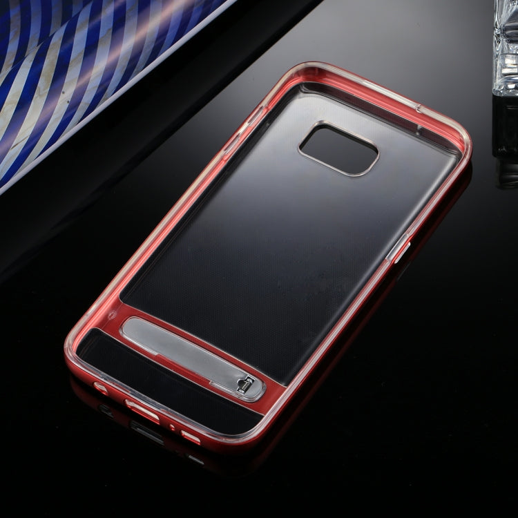 GOOSPERY for Galaxy S7 Edge Detachable Electroplating Bumper Frame + TPU Shockproof Protective Back Cover Case with Holder