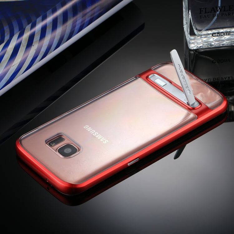 GOOSPERY for Galaxy S7 Edge Detachable Electroplating Bumper Frame + TPU Shockproof Protective Back Cover Case with Holder