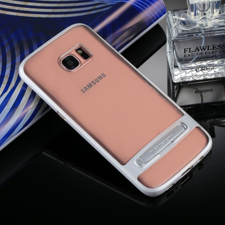 GOOSPERY for Galaxy S7 Edge Detachable Electroplating Bumper Frame + TPU Shockproof Protective Back Cover Case with Holder