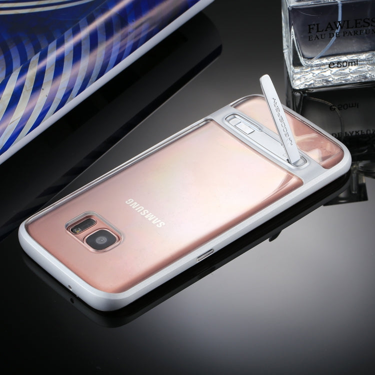 GOOSPERY for Galaxy S7 Edge Detachable Electroplating Bumper Frame + TPU Shockproof Protective Back Cover Case with Holder