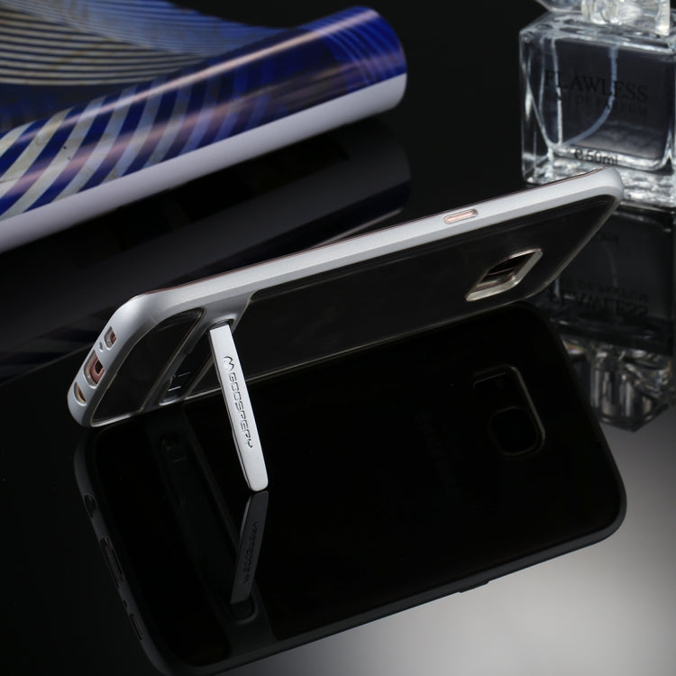 GOOSPERY for Galaxy S7 Edge Detachable Electroplating Bumper Frame + TPU Shockproof Protective Back Cover Case with Holder
