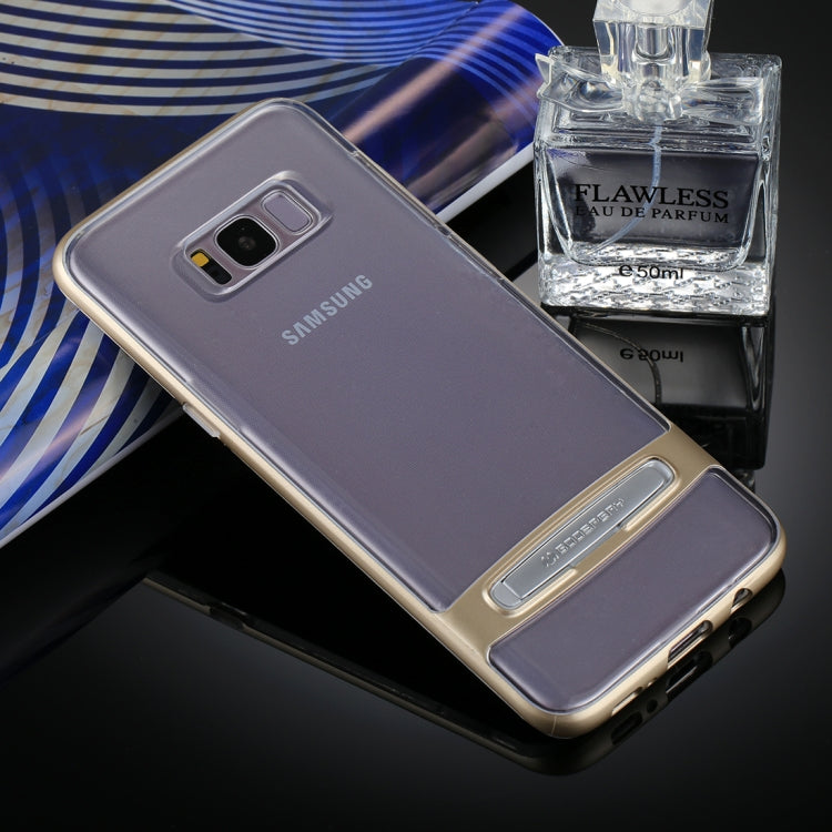 GOOSPERY for Galaxy S8 + Detachable Electroplating Bumper Frame + TPU Shockproof Protective Back Cover Case with Holder