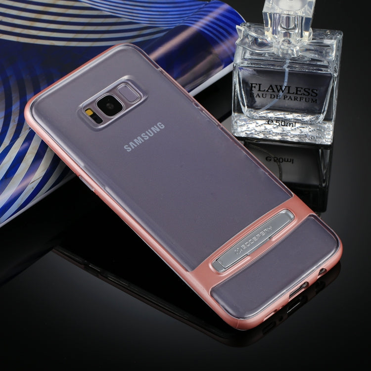 GOOSPERY for Galaxy S8 + Detachable Electroplating Bumper Frame + TPU Shockproof Protective Back Cover Case with Holder