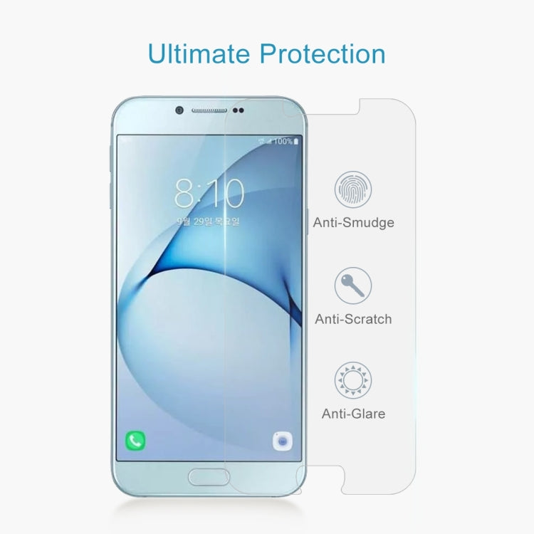 100 PCS 0.26mm 9H 2.5D Tempered Glass Film for Galaxy A8 (2016)