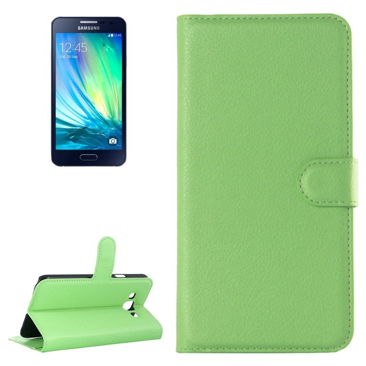 For Galaxy A3 / A300F Litchi Texture Horizontal Flip Leather Case with Holder & Card Slots & Wallet