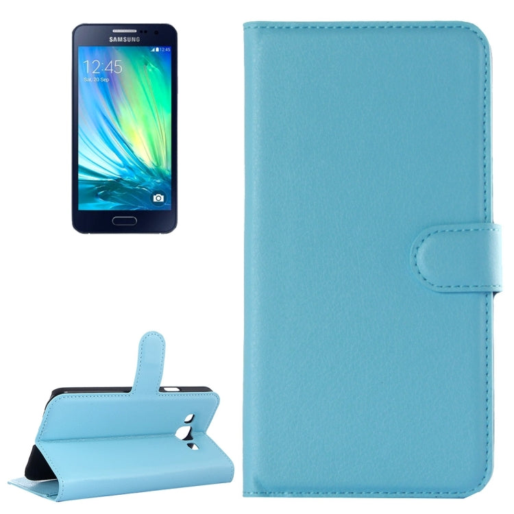 For Galaxy A3 / A300F Litchi Texture Horizontal Flip Leather Case with Holder & Card Slots & Wallet