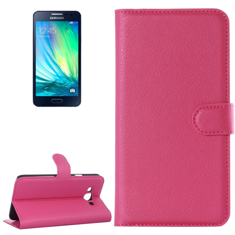 For Galaxy A3 / A300F Litchi Texture Horizontal Flip Leather Case with Holder & Card Slots & Wallet