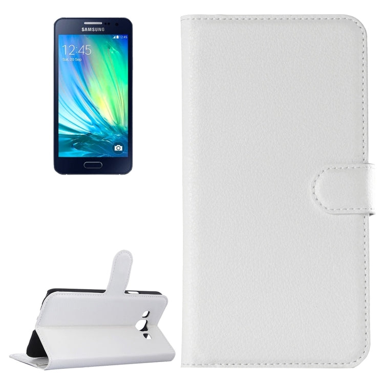 For Galaxy A3 / A300F Litchi Texture Horizontal Flip Leather Case with Holder & Card Slots & Wallet
