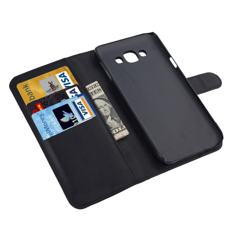 For Galaxy A5 / A500F Litchi Texture Horizontal Flip Leather Case with Holder & Card Slots & Wallet
