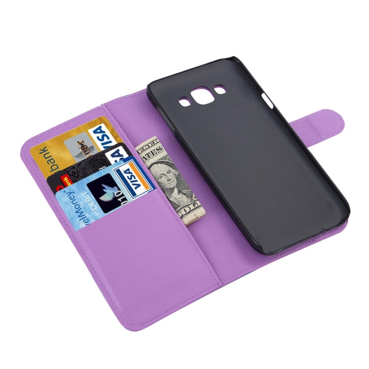 For Galaxy A7 / A700F Litchi Texture Horizontal Flip Leather Case with Holder & Card Slots & Wallet