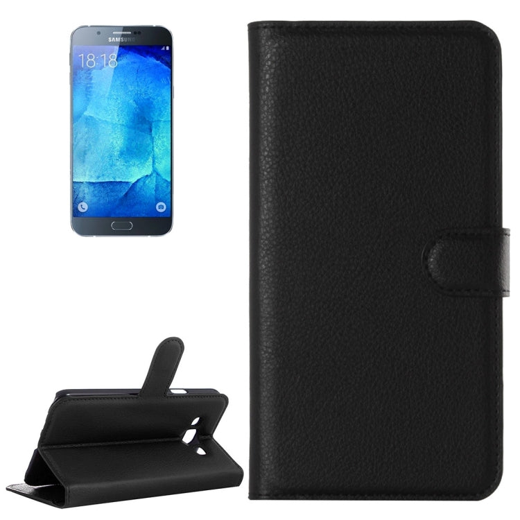 For Galaxy A8 / A800 Litchi Texture Horizontal Flip Leather Case with Holder & Card Slots & Wallet