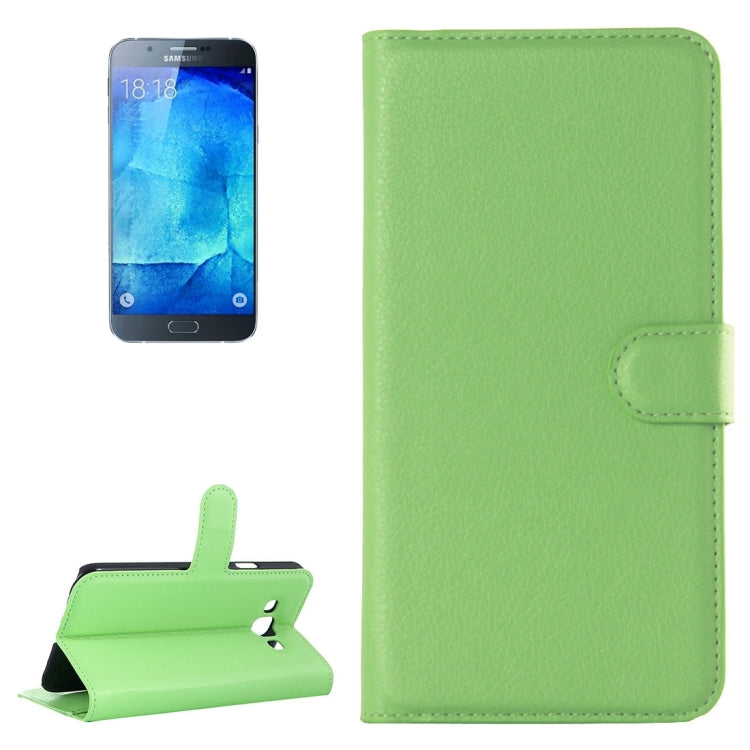 For Galaxy A8 / A800 Litchi Texture Horizontal Flip Leather Case with Holder & Card Slots & Wallet