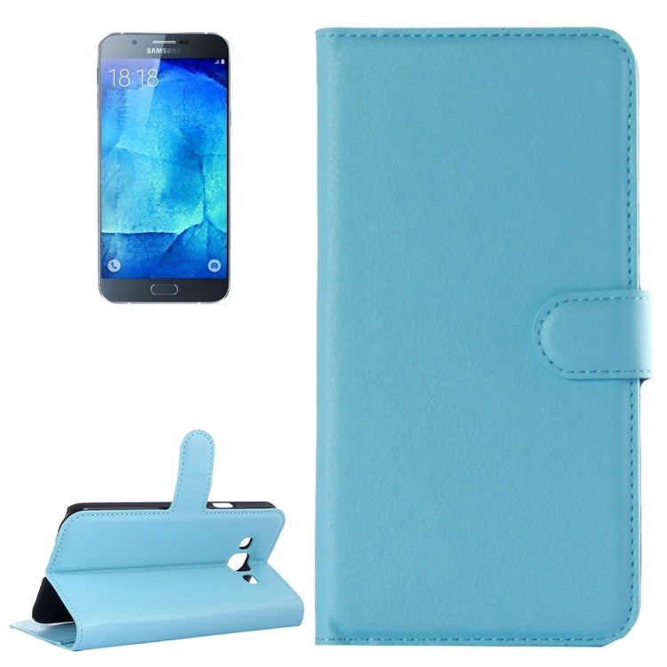 For Galaxy A8 / A800 Litchi Texture Horizontal Flip Leather Case with Holder & Card Slots & Wallet