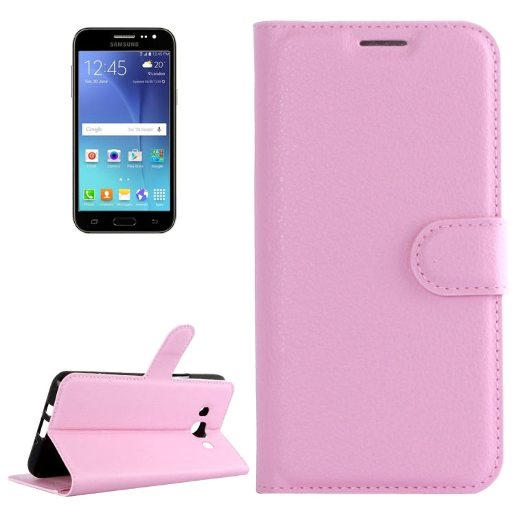 For Galaxy J2 (2016) / J200F / J200G Litchi Texture Horizontal Flip Leather Case with Holder & Card Slots & Wallet