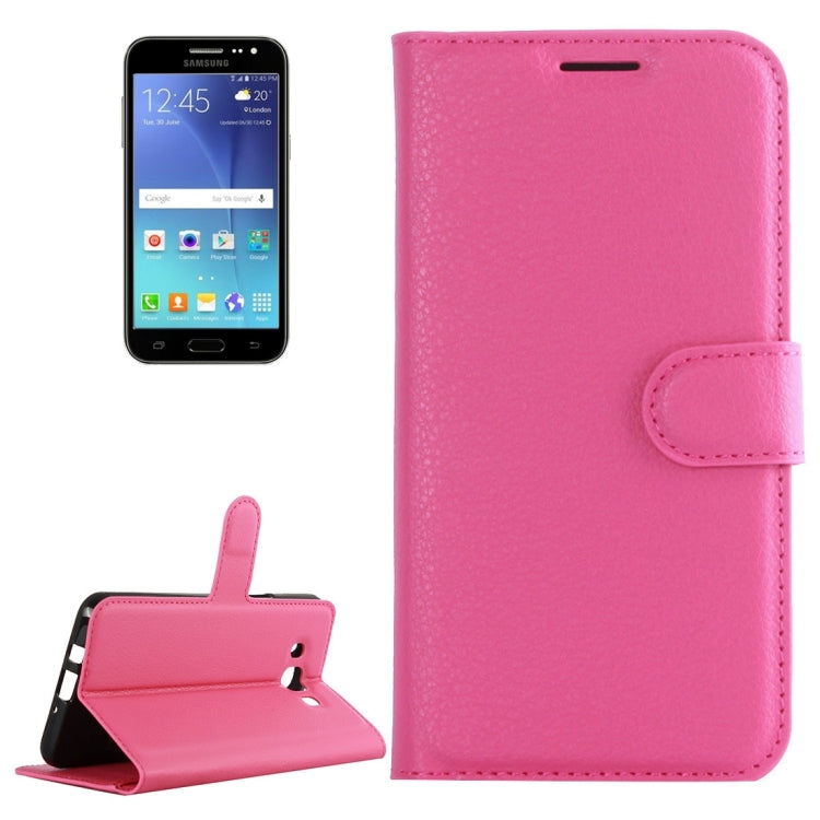 For Galaxy J2 (2016) / J200F / J200G Litchi Texture Horizontal Flip Leather Case with Holder & Card Slots & Wallet