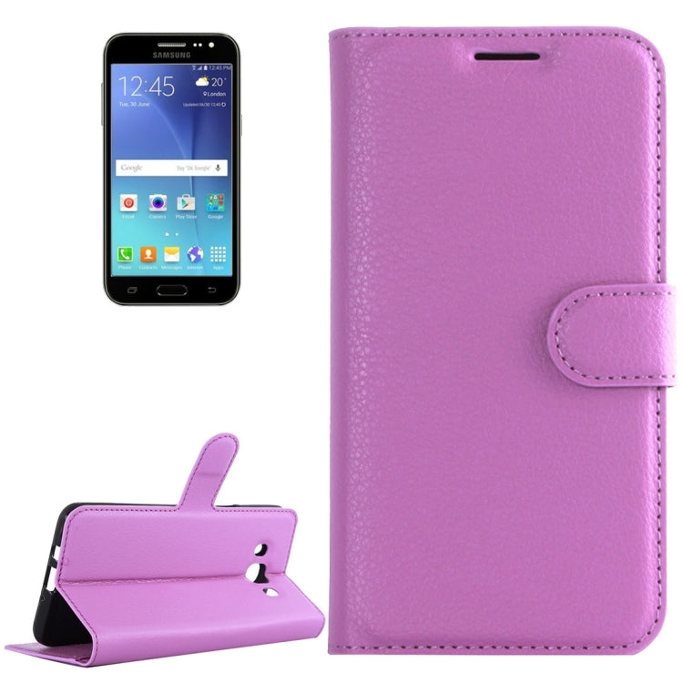 For Galaxy J2 (2016) / J200F / J200G Litchi Texture Horizontal Flip Leather Case with Holder & Card Slots & Wallet