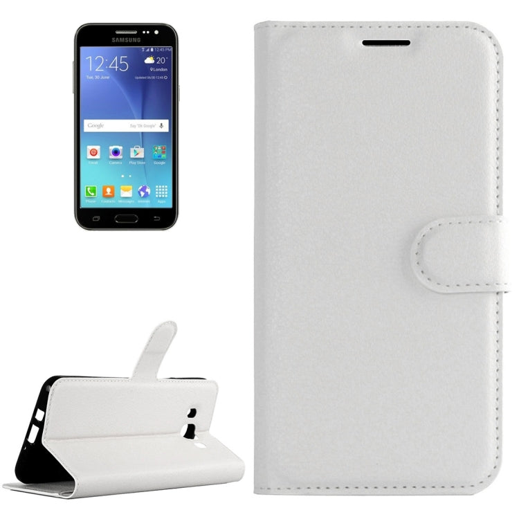 For Galaxy J2 (2016) / J200F / J200G Litchi Texture Horizontal Flip Leather Case with Holder & Card Slots & Wallet
