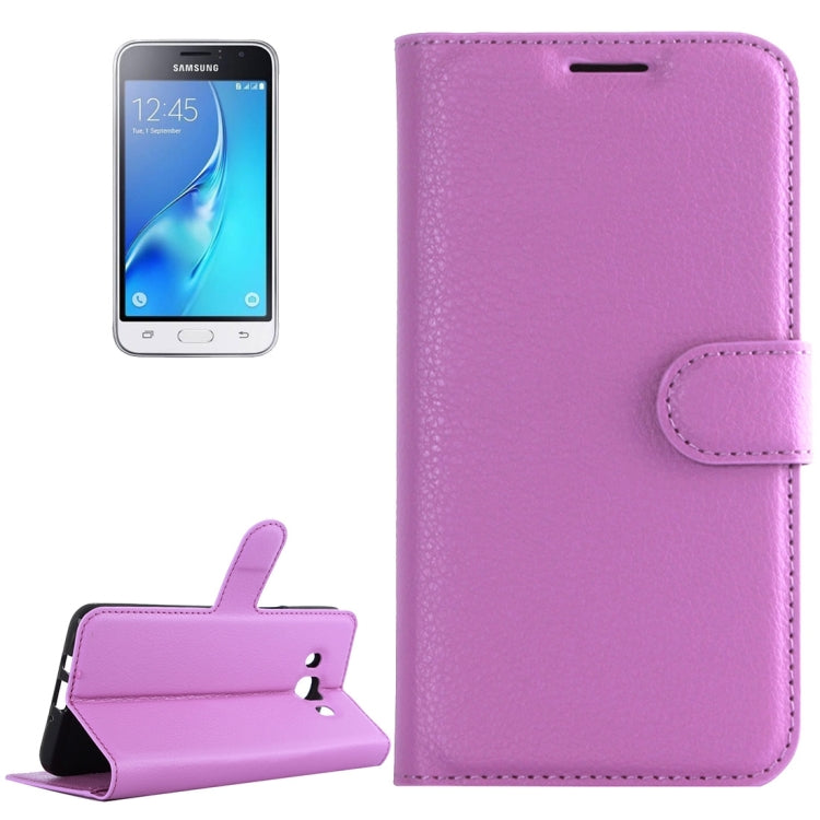 For Galaxy J1 (2016) / J120 Litchi Texture Horizontal Flip Leather Case with Holder & Card Slots & Wallet