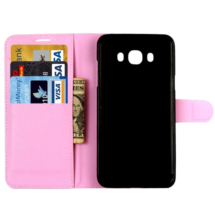 For Galaxy J5 (2016) / J510 Litchi Texture Horizontal Flip Leather Case with Holder & Card Slots & Wallet
