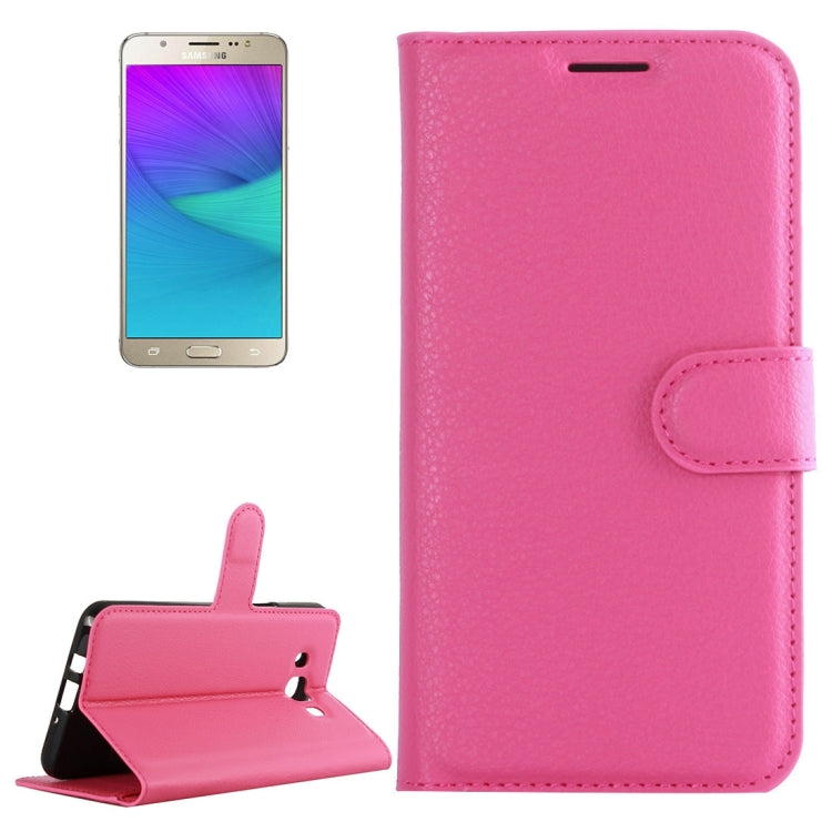 For Galaxy J5 (2016) / J510 Litchi Texture Horizontal Flip Leather Case with Holder & Card Slots & Wallet