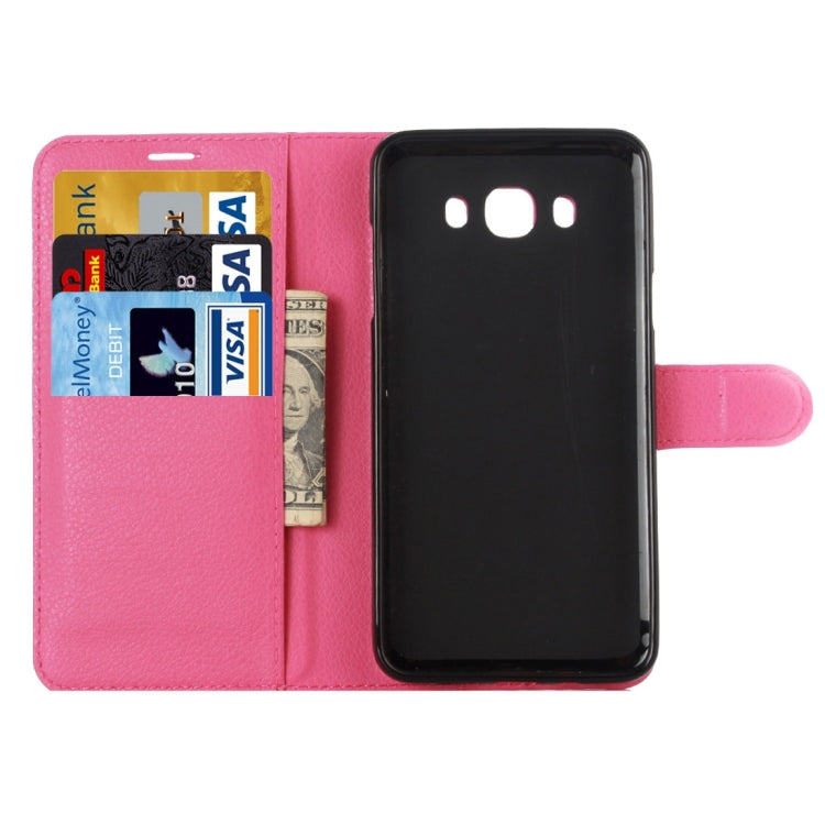 For Galaxy J5 (2016) / J510 Litchi Texture Horizontal Flip Leather Case with Holder & Card Slots & Wallet