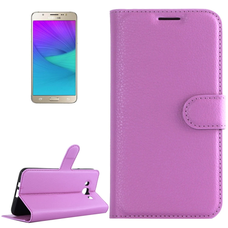 For Galaxy J5 (2016) / J510 Litchi Texture Horizontal Flip Leather Case with Holder & Card Slots & Wallet