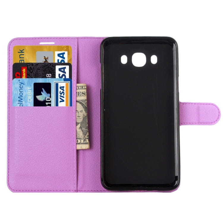 For Galaxy J5 (2016) / J510 Litchi Texture Horizontal Flip Leather Case with Holder & Card Slots & Wallet