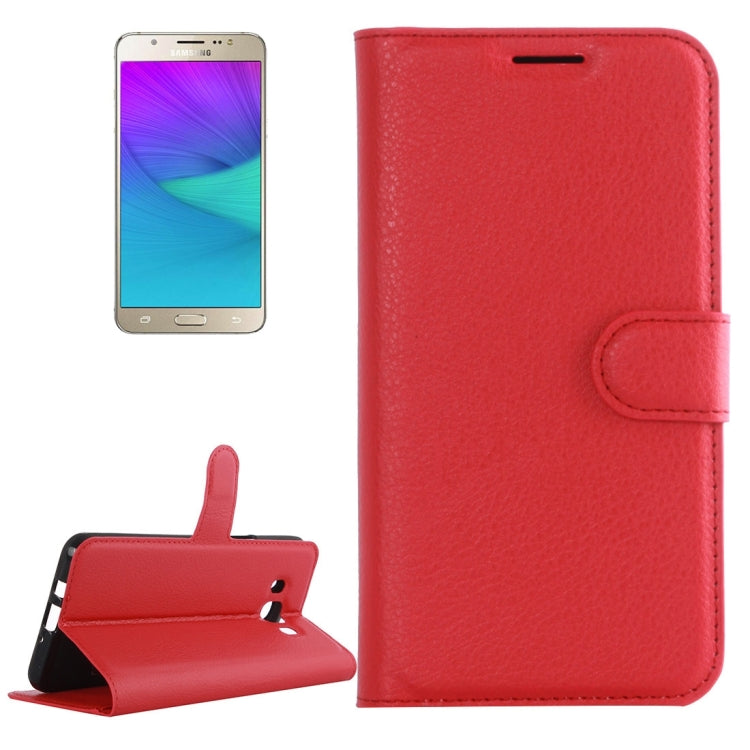 For Galaxy J5 (2016) / J510 Litchi Texture Horizontal Flip Leather Case with Holder & Card Slots & Wallet