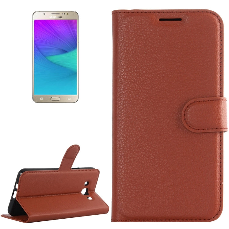 For Galaxy J5 (2016) / J510 Litchi Texture Horizontal Flip Leather Case with Holder & Card Slots & Wallet