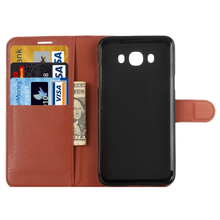 For Galaxy J5 (2016) / J510 Litchi Texture Horizontal Flip Leather Case with Holder & Card Slots & Wallet