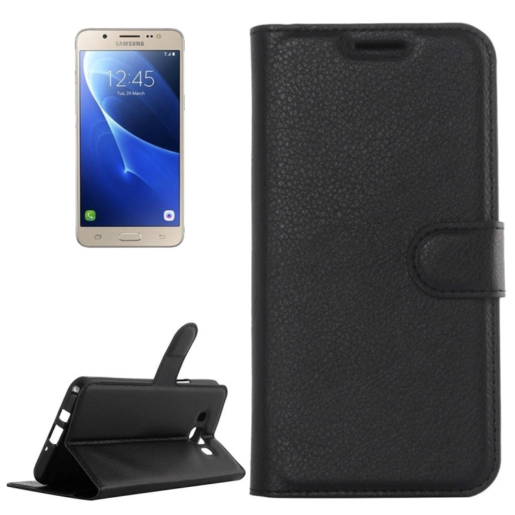 For Galaxy J7 (2016) / J710 Litchi Texture Horizontal Flip Leather Case with Holder & Card Slots & Wallet