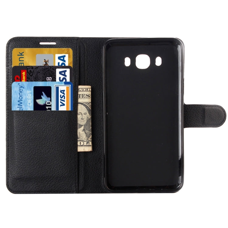 For Galaxy J7 (2016) / J710 Litchi Texture Horizontal Flip Leather Case with Holder & Card Slots & Wallet