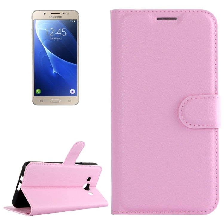 For Galaxy J7 (2016) / J710 Litchi Texture Horizontal Flip Leather Case with Holder & Card Slots & Wallet