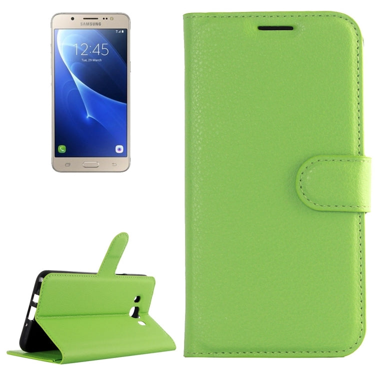 For Galaxy J7 (2016) / J710 Litchi Texture Horizontal Flip Leather Case with Holder & Card Slots & Wallet