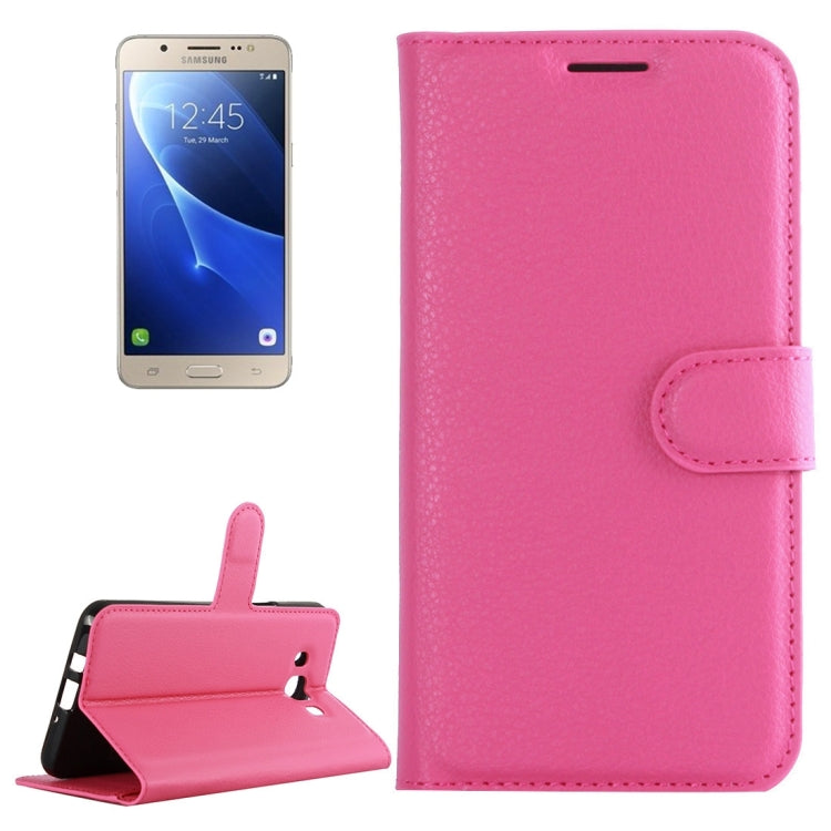 For Galaxy J7 (2016) / J710 Litchi Texture Horizontal Flip Leather Case with Holder & Card Slots & Wallet