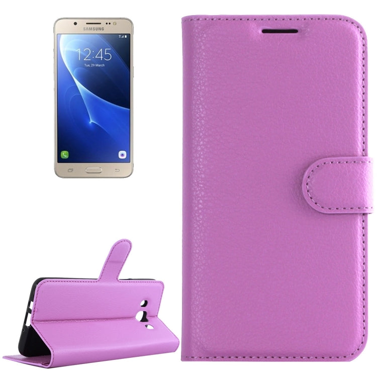 For Galaxy J7 (2016) / J710 Litchi Texture Horizontal Flip Leather Case with Holder & Card Slots & Wallet