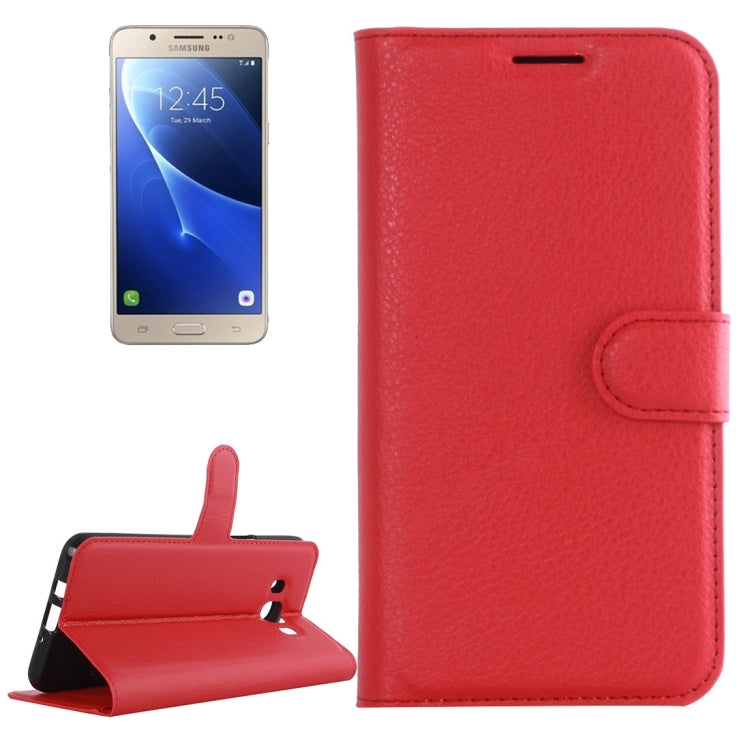 For Galaxy J7 (2016) / J710 Litchi Texture Horizontal Flip Leather Case with Holder & Card Slots & Wallet