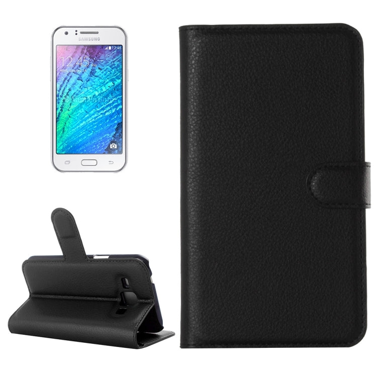 For Galaxy J1 Litchi Texture Horizontal Flip Leather Case with Holder & Card Slots & Wallet