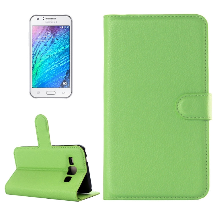 For Galaxy J1 Litchi Texture Horizontal Flip Leather Case with Holder & Card Slots & Wallet
