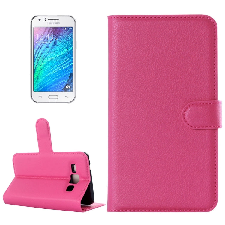 For Galaxy J1 Litchi Texture Horizontal Flip Leather Case with Holder & Card Slots & Wallet
